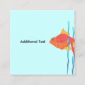 Cute Gold Fish Waterverf zwemmen Blauw water Vierkante Visitekaartje (Achterkant)