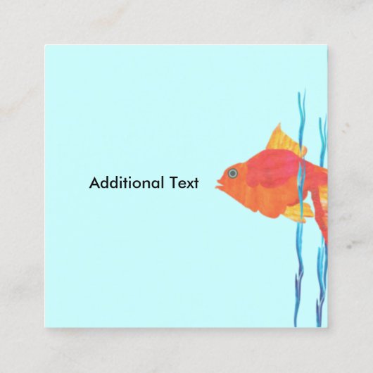 Cute Gold Fish Waterverf zwemmen Blauw water Vierkante Visitekaartje (Achterkant)