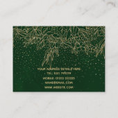 Cute Gold Floral Doodles & confetti Green Design Visitekaartje (Achterkant)
