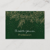 Cute Gold Floral Doodles & confetti Green Design Visitekaartje (Voorkant)