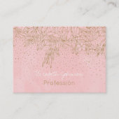 Cute Gold Floral Doodles & confetti Pink Design  Visitekaartje (Voorkant)