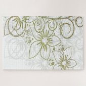 Cute Gold Floral Flowers Puzzles Legpuzzel (Horizontaal)