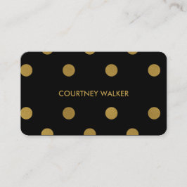 Cute gold foil & black polka dot visitekaartjes