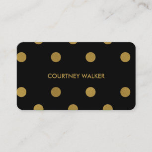 Cute gold foil & black polka dot visitekaartjes
