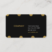 Cute gold foil & black polka dot visitekaartjes (Achterkant)