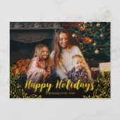 Cute Gold Foliage Prettige feestdagen Kerstmis Briefkaart (Voorkant)