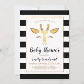 Cute Gold Giraffe Face Baby shower Invitation Kaart (Voorkant)