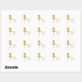Cute Gold Glitter Ballerina Birthday Stickers (Vel)