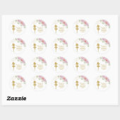 Cute Gold Glitter Ballerina Birthday Stickers (Vel)