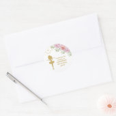 Cute Gold Glitter Ballerina Birthday Stickers (Envelop)