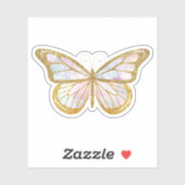 Cute Gold Glitter Butterfly Sticker (Vel)