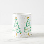 Cute Gold Glitter Confetti Kerstbomen Holiday Koffiemok (Center)