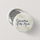 Cute Gold Glitter Grandma of the Bride Button (Voorkant /achterkant)