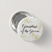 Cute Gold Glitter Grandma of the Groom Button (Voorkant /achterkant)