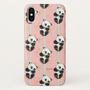 Cute Gold Glitter Kawaii Panda Pattern Case-Mate iPhone Case