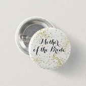 Cute Gold Glitter Moeder van de Bride Button (Voorkant /achterkant)