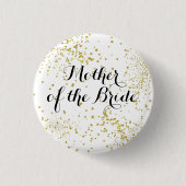 Cute Gold Glitter Moeder van de Bride Button (Voorkant)