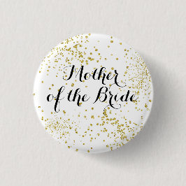 Cute Gold Glitter Moeder van de Bride Button