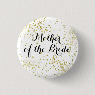 Cute Gold Glitter Moeder van de Bride Button