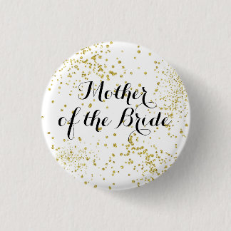 Cute Gold Glitter Moeder van de Bride Button