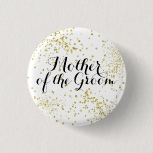 Cute Gold Glitter Moeder van de Groom Button
