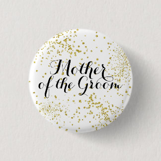 Cute Gold Glitter Moeder van de Groom Button