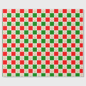 Cute Gold Glitter Paw Afdrukken Rood groen gecontr Cadeaupapier (Vlak)