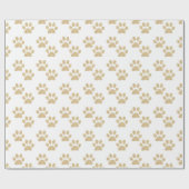 Cute Gold Glitter Paw Prints Pet Lovers Cadeaupapier (Vlak)