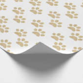 Cute Gold Glitter Paw Prints Pet Lovers Cadeaupapier (Hoek)
