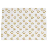 Cute Gold Glitter Paw Prints Pet Lovers Groot Cadeauzakje (Voorkant)