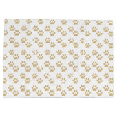 Cute Gold Glitter Paw Prints Pet Lovers Groot Cadeauzakje (Achterkant)