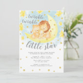 Cute Gold Glitter Twinkle Little Star Baby shower Kaart (Staand voorkant)