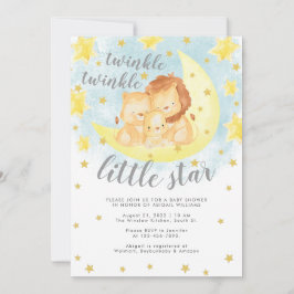 Cute Gold Glitter Twinkle Little Star Baby shower Kaart