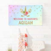 Cute Gold Glitter Unicorn Aqiqah Spandoek (Insitu)