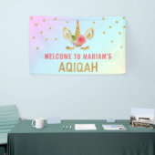 Cute Gold Glitter Unicorn Aqiqah Spandoek (Beurs)