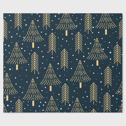 Cute Gold Green Blue-kerstboomstructuur Cadeaupapier (Vlak)