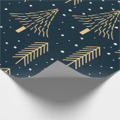 Cute Gold Green Blue-kerstboomstructuur Cadeaupapier (Hoek)
