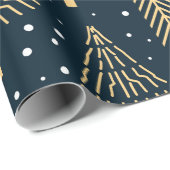 Cute Gold Green Blue-kerstboomstructuur Cadeaupapier (Rol Hoek)
