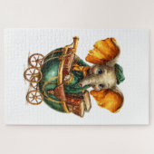 Cute Gold Green Elephant Puzzles Legpuzzel (Horizontaal)