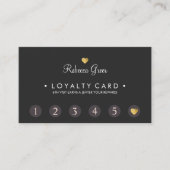 Cute Gold Heart 6 Punch Customer Loyalty Kaart (Voorkant)