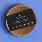 Cute Gold Heart 6 Punch Customer Loyalty Kaart