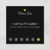 Cute Gold Heart 6 Punch Customer Loyalty Square (Voorkant)