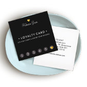 Cute Gold Heart 6 Punch Customer Loyalty Square