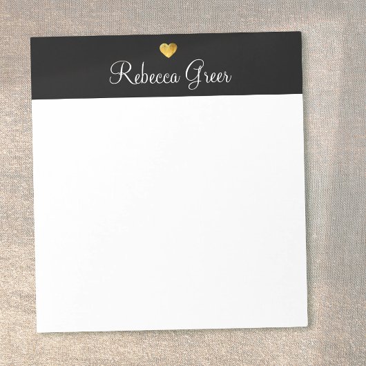 Cute Gold Heart Black Beauty Consultant Notitieblok