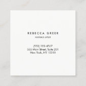 Cute Gold Heart Black Beauty Consultant Vierkante Visitekaartje (Achterkant)