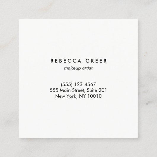 Cute Gold Heart Black Beauty Consultant Vierkante Visitekaartje (Achterkant)