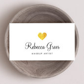 Cute Gold Heart Modern Beauty Consultant White Visitekaartje