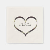 Cute Gold Heart Voeg tekst toe Servet (Voorkant)