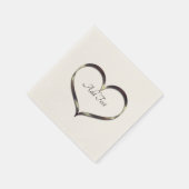 Cute Gold Heart Voeg tekst toe Servet (Hoek)