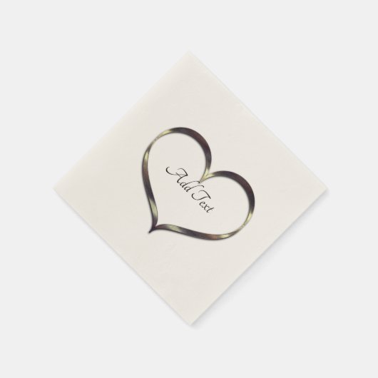 Cute Gold Heart Voeg tekst toe Servet (Hoek)
